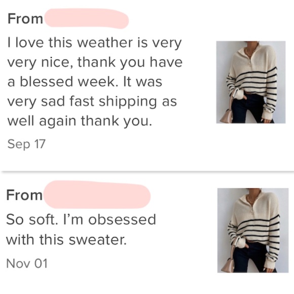 Striped Pullover Zip Collar Sweater Knit - Picture 7 of 8